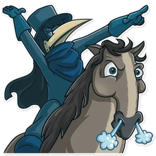 😤 33aaa565 ペスト医師, 馬, 鳥, キャラクター, 歴史, ステッカー, 漫画 whatsapp sticker