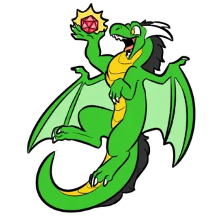 ♦️ 9f9a1ae0 dragón, dibujos animados, fantasía, gema, verde, mono, pegatina whatsapp sticker