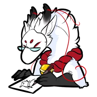 🖇 b3131e37 pegatina, dragón, furry, artista, dibujo, gafas, personaje, dibujos animados whatsapp sticker