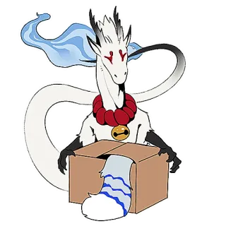 🧱 c43bc449 dragón, caja, calcetín, fantasía, criatura, lindo whatsapp sticker