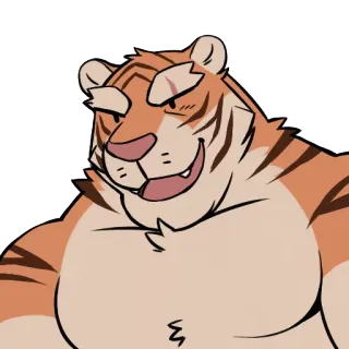 😆 5d044031 тигр, мультфильм, млекопитающее, животное, пушистый telegram sticker