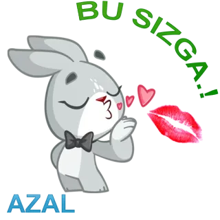 😘 09a84f06 BU SIZGA
AZAL królik, miłość, pocałunek, pozdrowienie, muszka telegram sticker