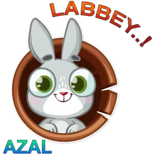 😊 a1d52122 LABBEY... królik, kreskówka, zwierzę, słodki telegram sticker