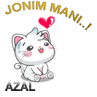 😍 d32b5d1d JONIM MANI..! kot, słodki, serce, zwierzę, miłość, kawaii telegram sticker