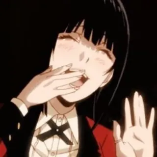 🃏 5e049476 Yumeko Jabami Kakegurui 애니메이션, 카케구루이, 자바미 유메코, 도박, 만화, 캐릭터 telegram sticker