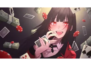 🃏 68a92caf 애니메이션, 도박, 카지노, 카드, 돈, 캐릭터, 빨강, 검정 telegram sticker