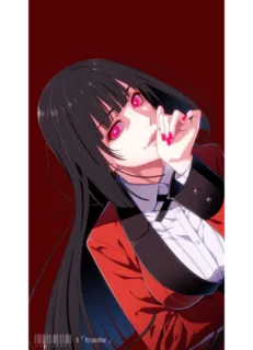 🃏 b419480d Yumeko Jabami Kakegurui 애니메이션, 카케구루이, 자바미 유메코, 도박, 학교, 캐릭터 telegram sticker