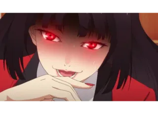 🃏 c0bfddf3 Yumeko Jabami Kakegurui 애니메이션, 도박, 빨간 눈, 학교, 카케구루이, 자바미 유메코 telegram sticker