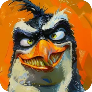 🫥 0caff200 oiseau, dessin animé, en colère, personnage, animal whatsapp sticker