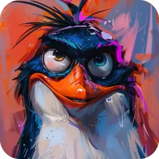 🫥 1a5b2dd4 oiseau, pingouin, dessin animé, illustration, animal, personnage whatsapp sticker