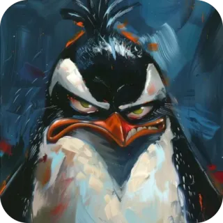 🫥 cfde9e6f en colère, pingouin, oiseau, illustration, dessin animé, animal whatsapp sticker