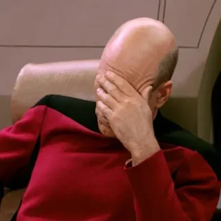 🤦‍♂ a5c79598 Jean-Luc Picard Star Trek facepalm, picard, star trek, frustration, captain, commander, fernsehsendung telegram sticker