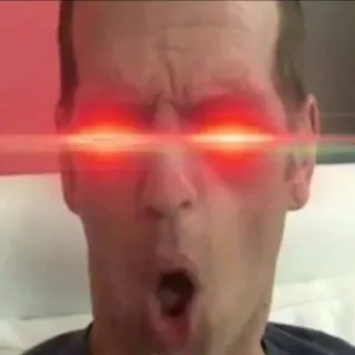 😏 da12bd29 Meme, Laseraugen, Schockiert, Internetkultur, Reaktion telegram sticker