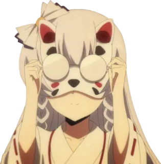 👀 2687f33d アニメ, マスク, 眼鏡, 女性 telegram sticker