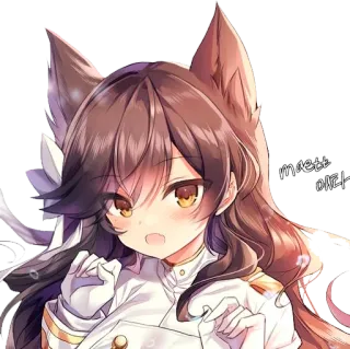 😄 b91bcf60 anime, kemonomimi, military, girl, cute, uniform telegram sticker