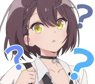 ❓ 07fe10ad 动漫, 问号, 困惑, 女孩, 可爱, 思考 telegram sticker