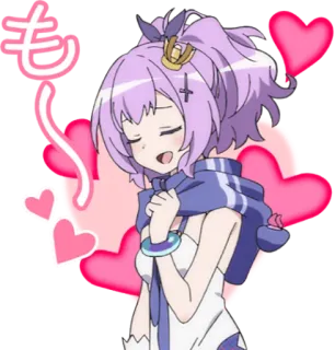 ❤️ edc4ddd7 も 动漫, 爱心, 可爱, 紫色头发, 卡哇伊 telegram sticker