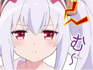 😠 efff7ec1 む～ 动漫, 女孩, 可爱, 漫画 telegram sticker