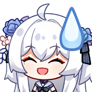 😅 1bf75eb0 애니메이션, 스티커, 귀여운, 치비, 표정, 땀, 초조한 telegram sticker