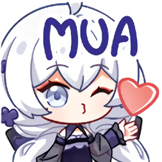 ♥️ 6330282f MUA 만화, 귀여운, 키스, 하트, 사랑 telegram sticker