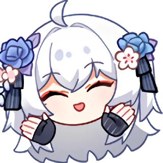 👐 9b0d7a25 애니메이션, 귀여운, 치비, 꽃, 카와이 telegram sticker