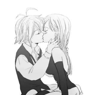💕 0c2f1c56 Meliodas and Elizabeth Seven Deadly Sins キス, アニメ, カップル, ロマンス, 愛, ファンアート, メリオダス, エリザベス, 七つの大罪 telegram sticker