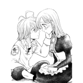 💕 18442038 Elizabeth Liones Seven Deadly Sins アニメ, マンガ, 恋愛, カップル, エリザベス・リオネス, 七つの大罪 telegram sticker