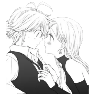 💕 1a35dfdd Meliodas and Elizabeth The Seven Deadly Sins アニメ, キス, カップル, 恋愛, キャラクター, 七つの大罪 telegram sticker