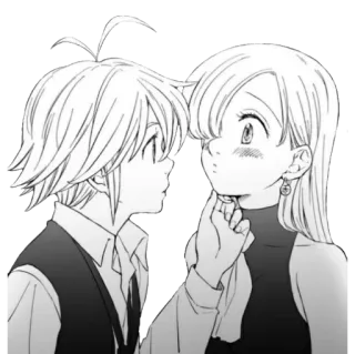 💕 5be95180 Meliodas and Elizabeth The Seven Deadly Sins アニメ, キャラクター, キス, カップル, ロマンス, 関係 telegram sticker