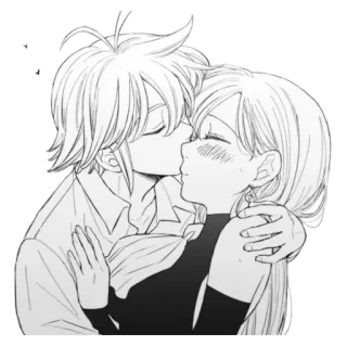 💕 5ef4b12d Elizabeth Liones The Seven Deadly Sins アニメ, 漫画, カップル, ロマンス, キス, メリオダス, 愛 telegram sticker