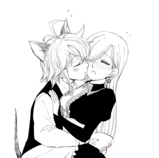 💕 6bcf093c Meliodas Seven Deadly Sins アニメ, キス, 恋愛, エリザベス, 七つの大罪 telegram sticker