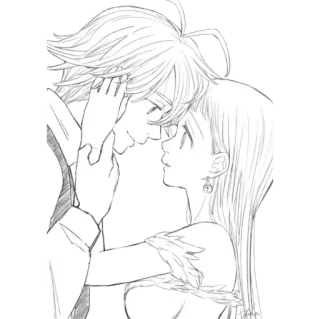 💕 6d71355c Meliodas Seven Deadly Sins アニメ, 恋愛, カップル, メリオダス, エリザベス, 七つの大罪 telegram sticker