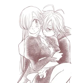 💕 79d84092 Meliodas, Elizabeth Liones Seven Deadly Sins アニメ, カップル, ロマンス, ファンタジー, キス, 七つの大罪, メリオダス, エリザベス・リオネス telegram sticker