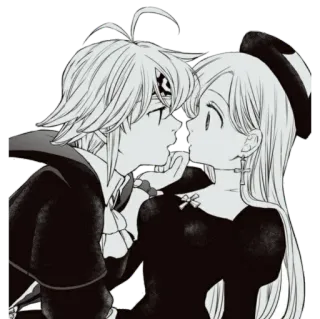 💕 7d0a417a Meliodas Seven Deadly Sins アニメ, キス, 恋愛, カップル, 七つの大罪 telegram sticker