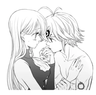 💕 802582a9 Meliodas Seven Deadly Sins アニメ, マンガ, 恋愛, カップル, 七つの大罪, メリオダス, エリザベス telegram sticker