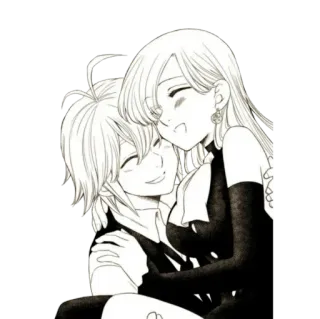 💕 bbc287b4 Elizabeth Liones Seven Deadly Sins アニメ, 七つの大罪, エリザベス・リオネス, メリオダス telegram sticker