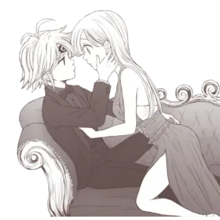 💕 c959b0b9 Meliodas The Seven Deadly Sins アニメ, カップル, メリオダス, エリザベス・リオネス telegram sticker