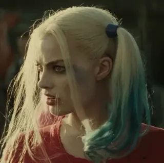 🔥 e4dd7376 Harley Quinn Suicide Squad Harley Quinn, DC Comics, Suicide Squad, Margot Robbie, Vilain, cheveux blonds telegram sticker