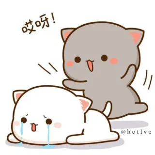 🥺 3a2b3493 哎呀! chats, autocollant, dessin animé, pleurer, mignon telegram sticker