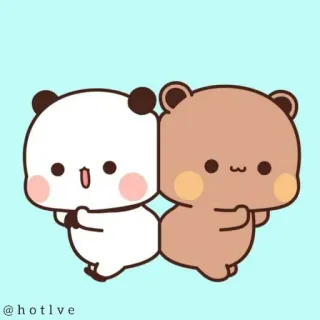 🍑 85b517cc @hotlve Panda, Ours, Mignon, Kawaii, Animal, Dessin animé telegram sticker