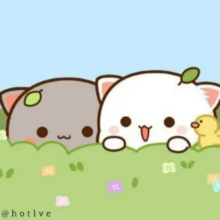 😍 9e5c77ac @hotlve mignon, chats, canard, animaux, dessin animé, kawaii telegram sticker