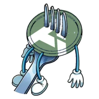 🍴 09b80a75 tenedor, plato, cubiertos, vajilla, dibujos animados, personaje, utensilios telegram sticker