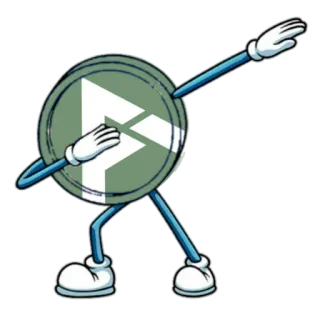 👻 cef4d445 Dab, Moneda, Dibujo animado, Divisa, Gesto, Cripto telegram sticker