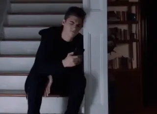 🎨 cf7c7223 階段, 座る, 黒, 男, 悲しい telegram sticker