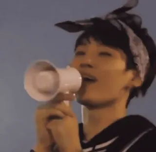 🧷 34f178f1 megaphone, person, bandana, shouting, communication, activism telegram sticker