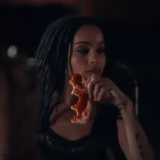 🤍 ac380412 phụ nữ, pizza, ăn, đồ ăn, chân dung telegram sticker