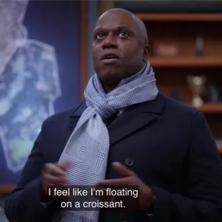 🥐 691ea63f I feel like I'm floating on a croissant. telegram sticker