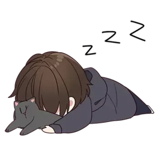 💤 3e9ed2d8 сон, кот, аниме, усталый, спящий telegram sticker