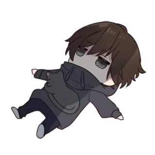 🐾 ae00b374 Аниме, Чиби, Кот, Грустный, Мальчик telegram sticker