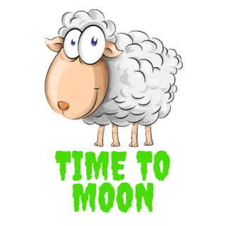 🚀 888078cc TIME TO MOON pecora, luna, animale, cartone animato telegram sticker
